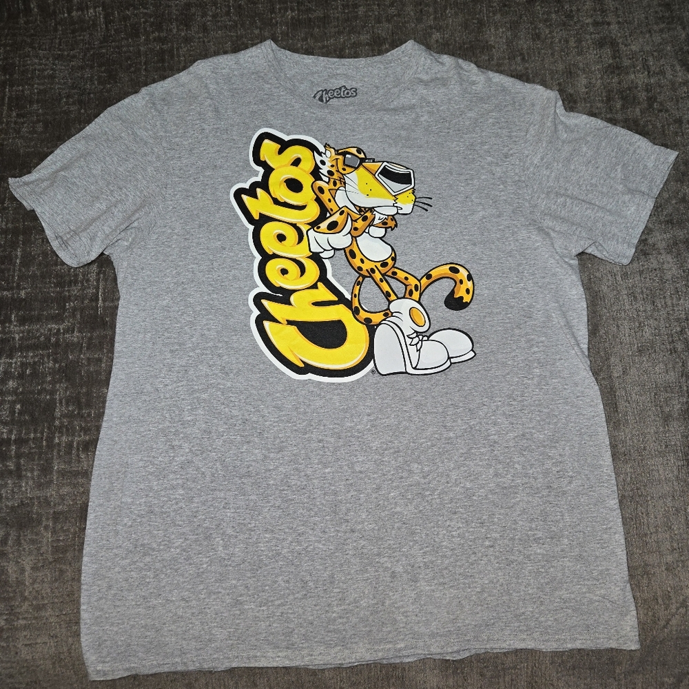 Cheetos Chester Cheetah Men's Gray Graphic T-Shirt Size Large